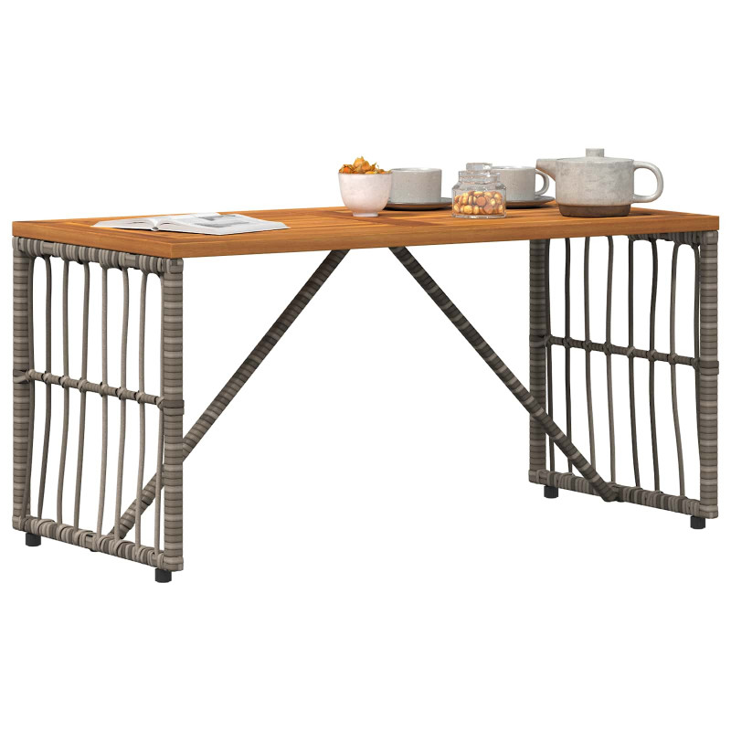 Stół na Zewnątrz Szary 80 x 40 x 40 cm Stal i poli rattan