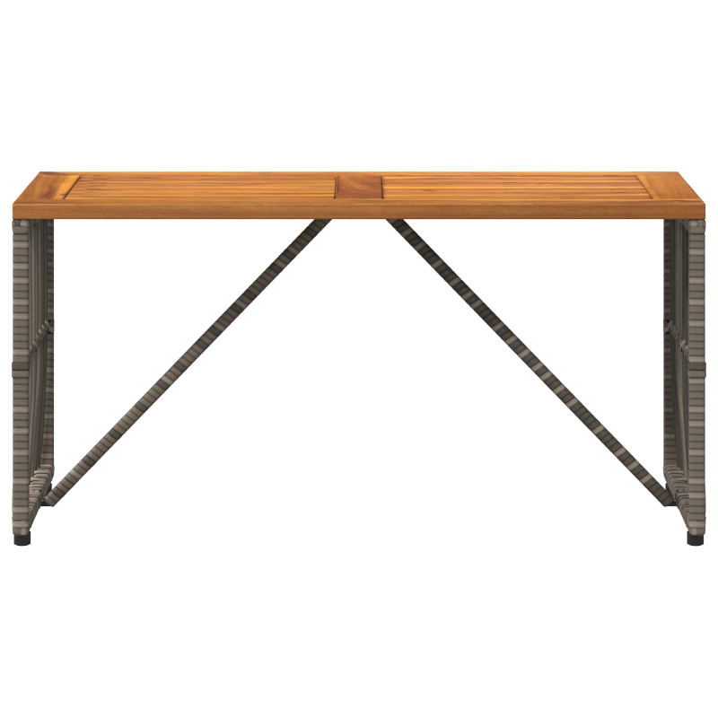 Stół na Zewnątrz Szary 80 x 40 x 40 cm Stal i poli rattan