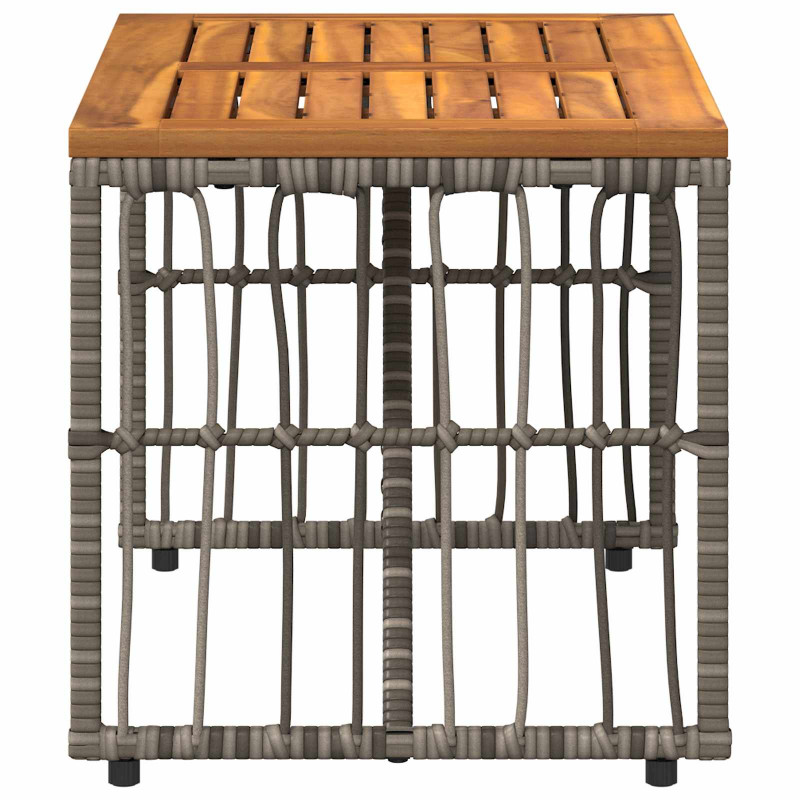 Stół na Zewnątrz Szary 80 x 40 x 40 cm Stal i poli rattan