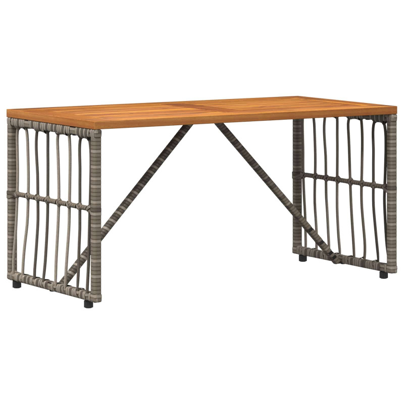 Stół na Zewnątrz Szary 80 x 40 x 40 cm Stal i poli rattan