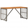 Stół na Zewnątrz Szary 80 x 40 x 40 cm Stal i poli rattan
