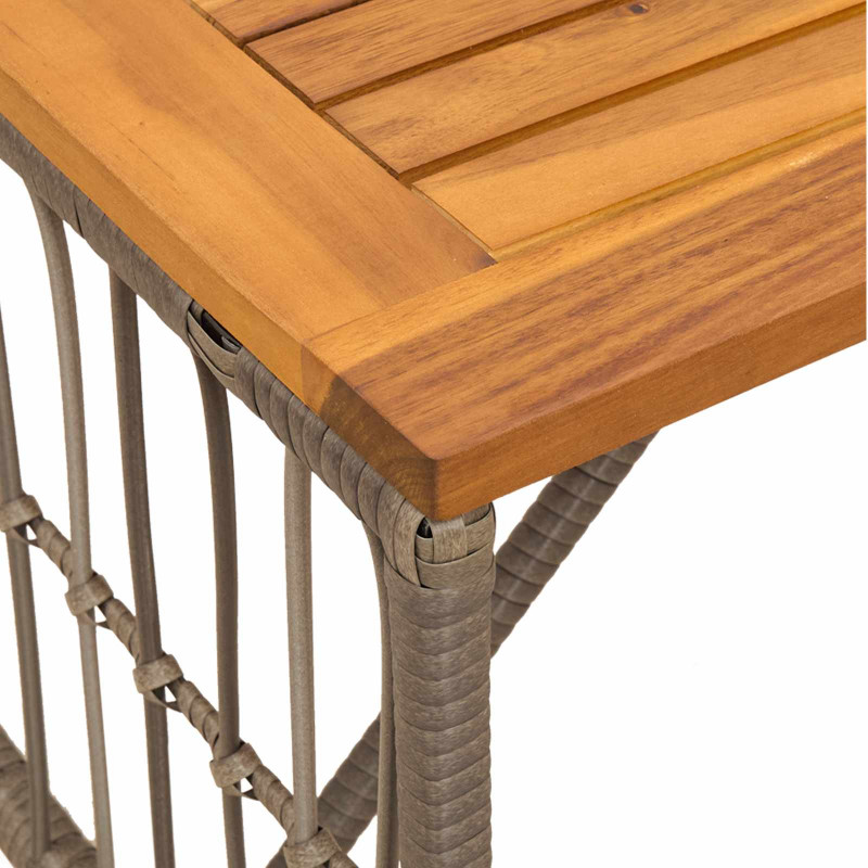 Stół na Zewnątrz Szary 80 x 40 x 40 cm Stal i poli rattan