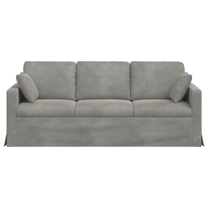 Sofa Jasnoszary 198 x 78 x 80 cm Aksamit