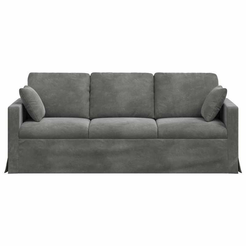 Sofa Ciemnoszary 198 x 78 x 80 cm Aksamit