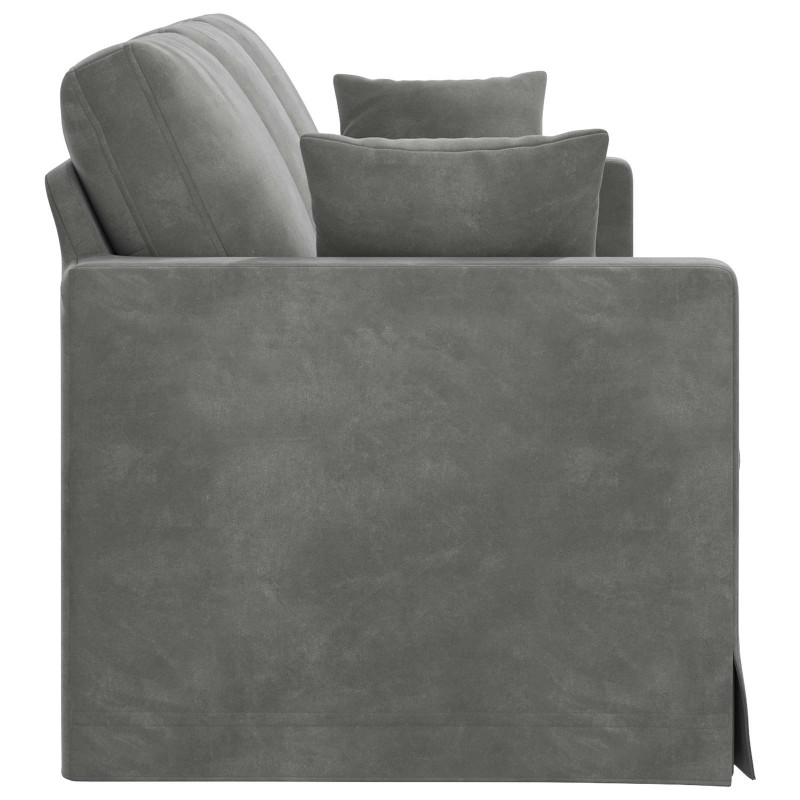 Sofa Ciemnoszary 198 x 78 x 80 cm Aksamit