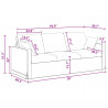 Sofa Ciemnoszary 198 x 78 x 80 cm Aksamit