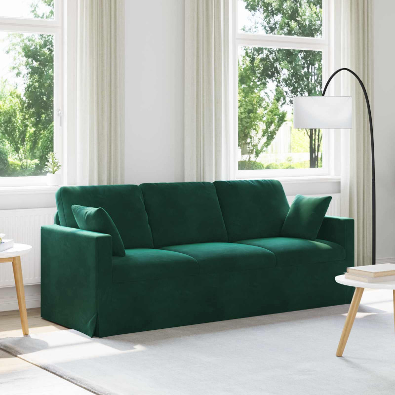 Sofa Ciemna zieleń 198 x 78 x 80 cm Aksamit