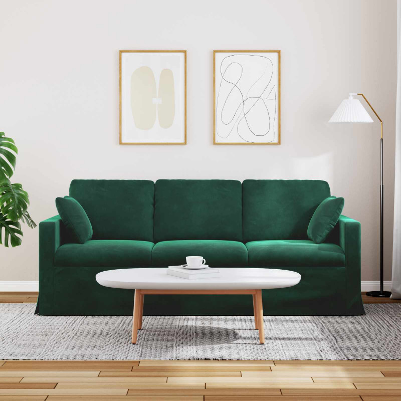 Sofa Ciemna zieleń 198 x 78 x 80 cm Aksamit
