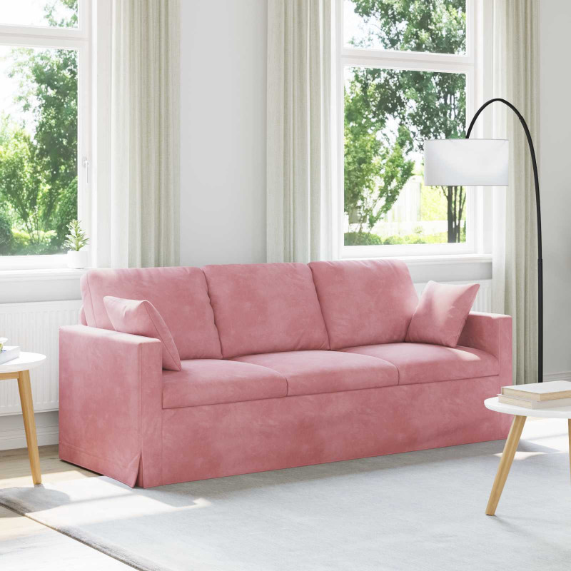 Sofa Różowy 198 x 78 x 80 cm Aksamit