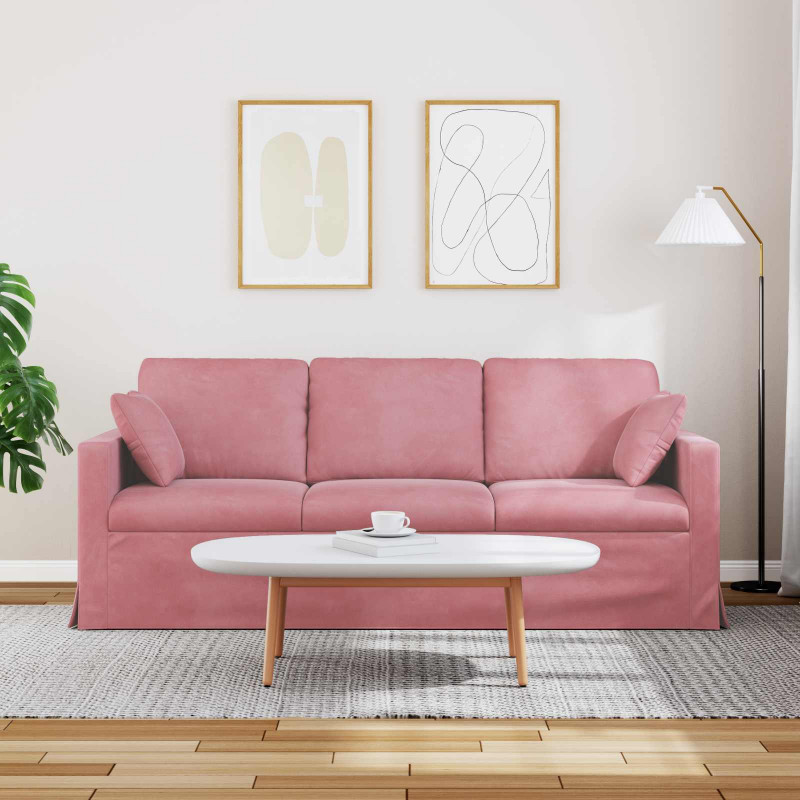 Sofa Różowy 198 x 78 x 80 cm Aksamit