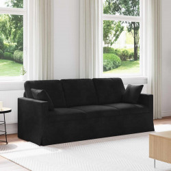 Sofa Czarny 198 x 78 x 80 cm Aksamit