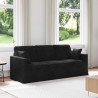 Sofa Czarny 198 x 78 x 80 cm Aksamit