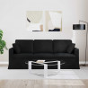 Sofa Czarny 198 x 78 x 80 cm Aksamit