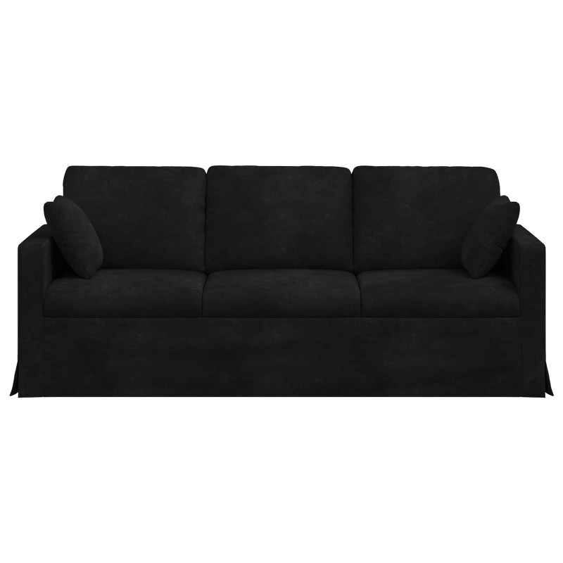 Sofa Czarny 198 x 78 x 80 cm Aksamit