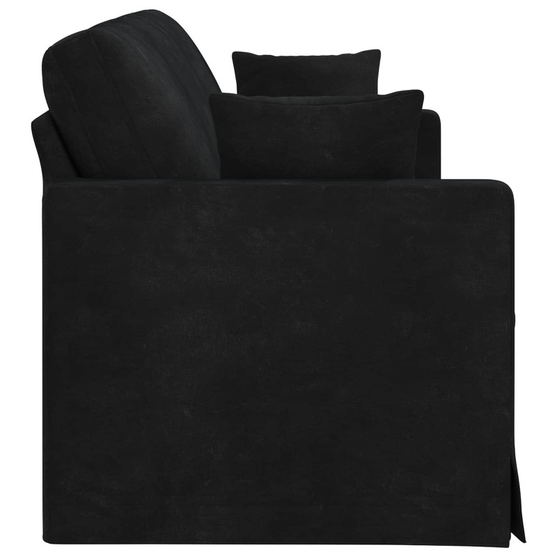 Sofa Czarny 198 x 78 x 80 cm Aksamit