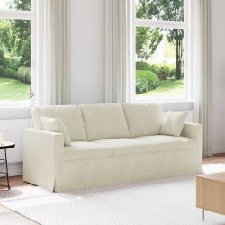 Sofa Kremowy 198 x 78 x 80 cm Aksamit