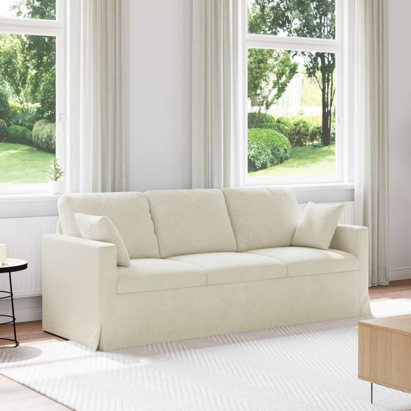 Sofa Kremowy 198 x 78 x 80 cm Aksamit
