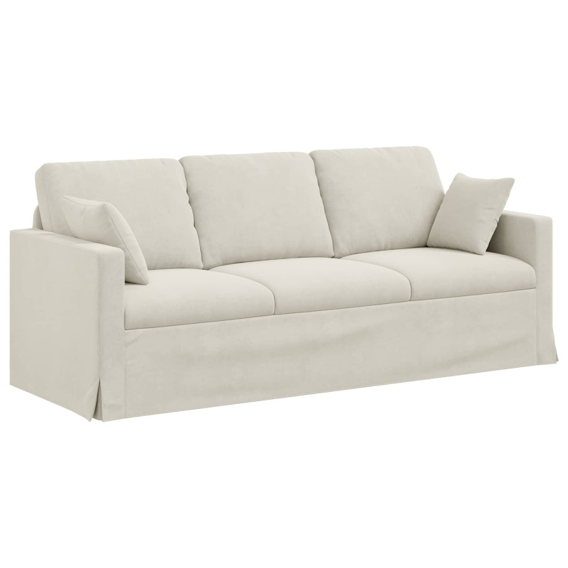 Sofa Kremowy 198 x 78 x 80 cm Aksamit