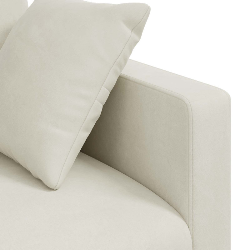 Sofa Kremowy 198 x 78 x 80 cm Aksamit