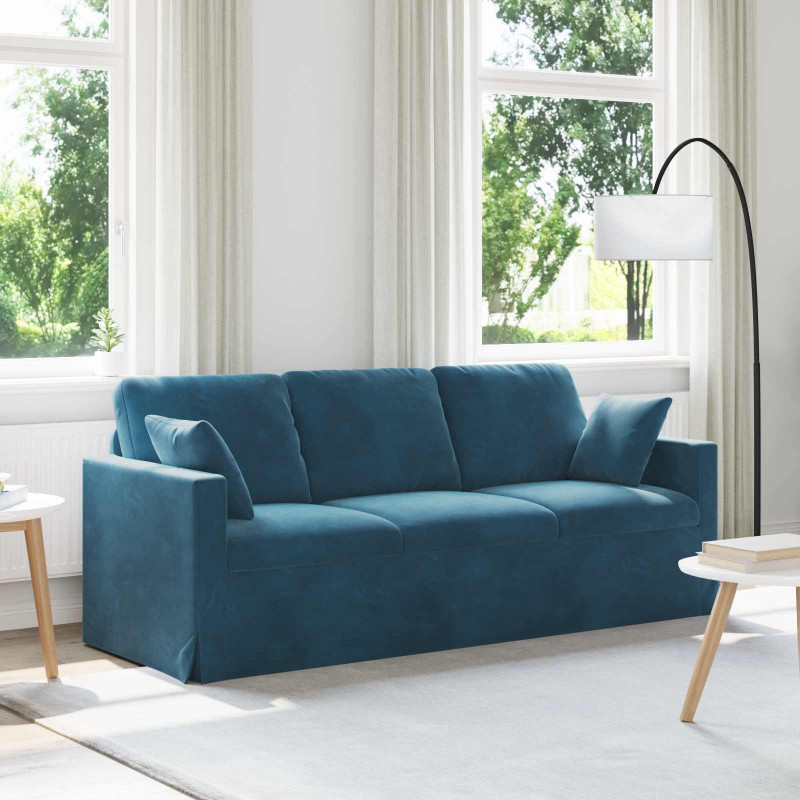 Sofa Niebieski 198 x 78 x 80 cm Aksamit