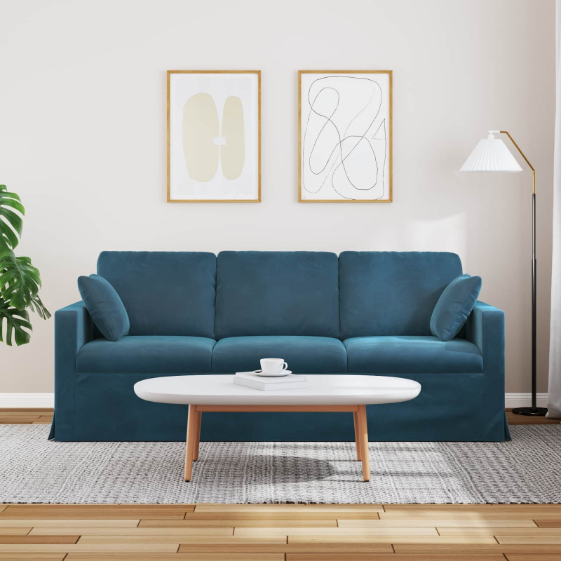 Sofa Niebieski 198 x 78 x 80 cm Aksamit