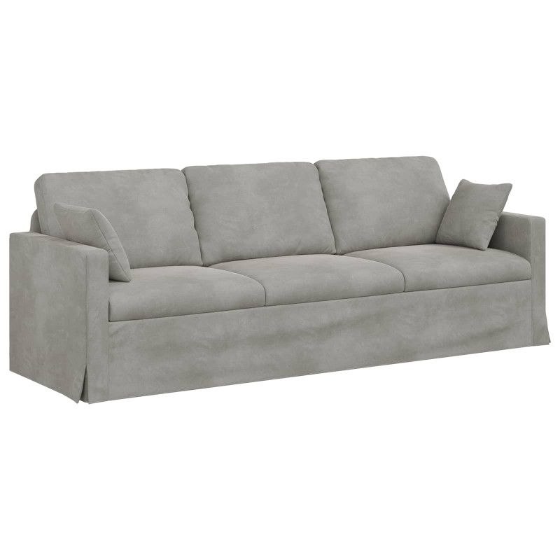 Sofa Jasnoszary 228 x 78 x 80 cm Aksamit