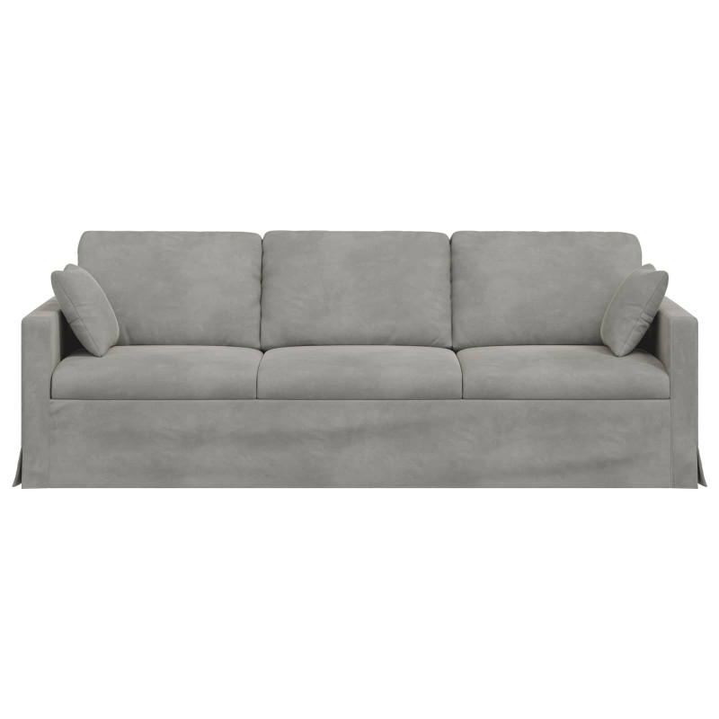 Sofa Jasnoszary 228 x 78 x 80 cm Aksamit