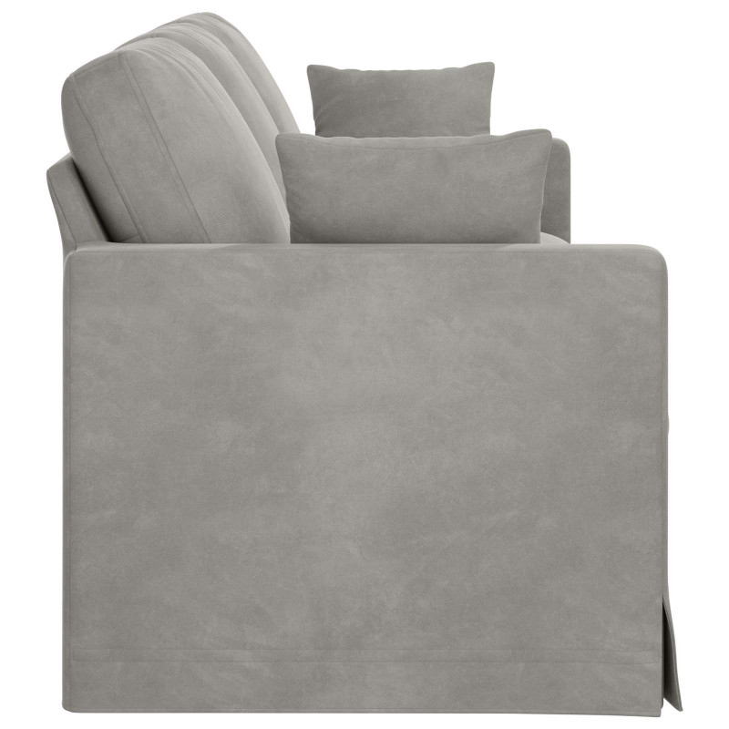 Sofa Jasnoszary 228 x 78 x 80 cm Aksamit