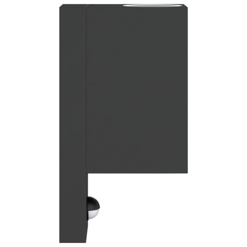 Zewnętrzne kinkiety z czujnikami, 2 szt., czarne, aluminium