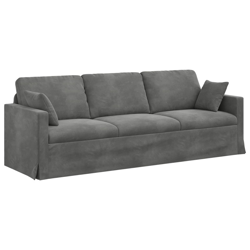 Sofa Ciemnoszary 228 x 78 x 80 cm Aksamit