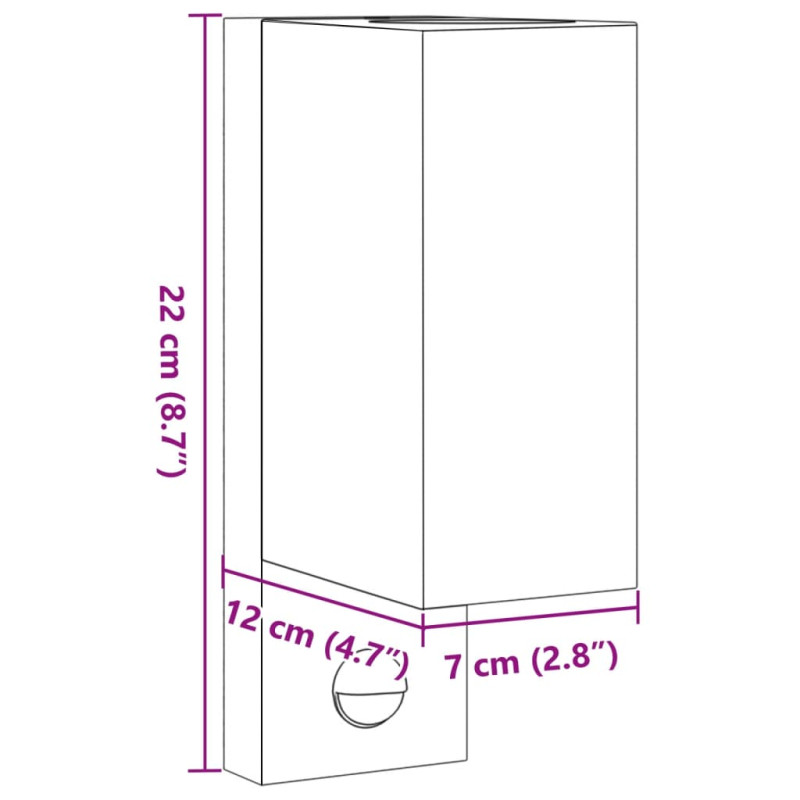 Zewnętrzne kinkiety z czujnikami, 2 szt., czarne, aluminium