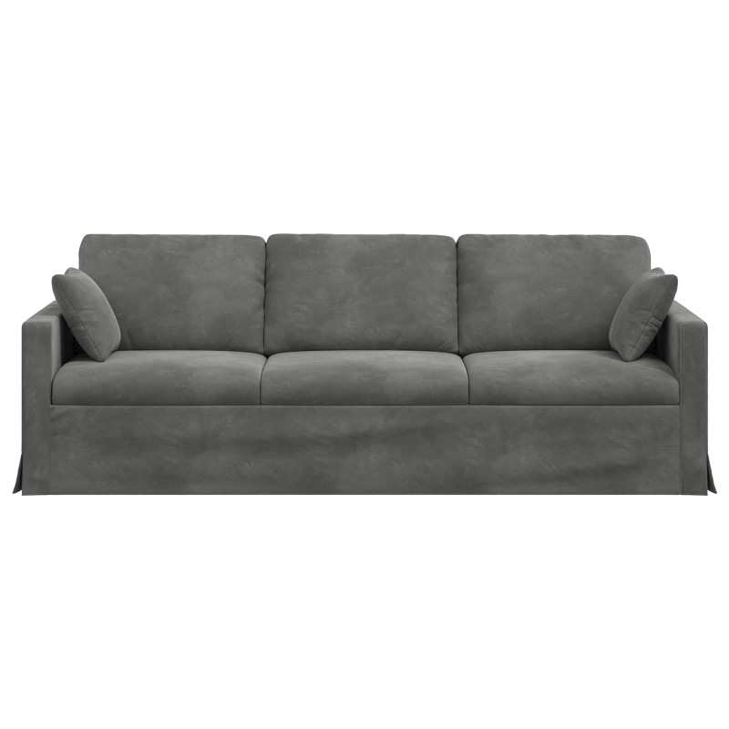 Sofa Ciemnoszary 228 x 78 x 80 cm Aksamit