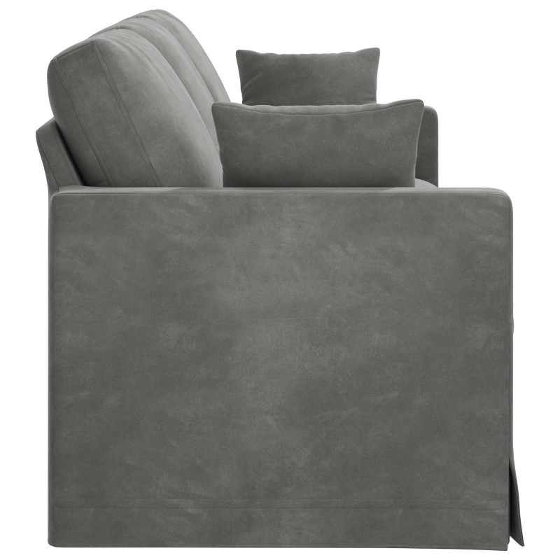 Sofa Ciemnoszary 228 x 78 x 80 cm Aksamit