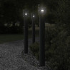 Lampa ogrodowa na słupku, czarna, 110 cm, stal nierdzewna