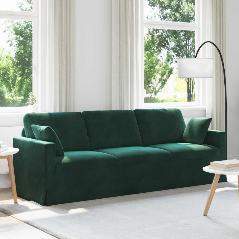 Sofa Ciemna zieleń 228 x 78 x 80 cm Aksamit