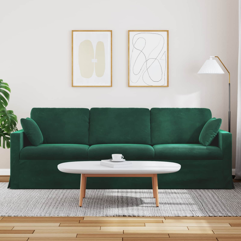 Sofa Ciemna zieleń 228 x 78 x 80 cm Aksamit