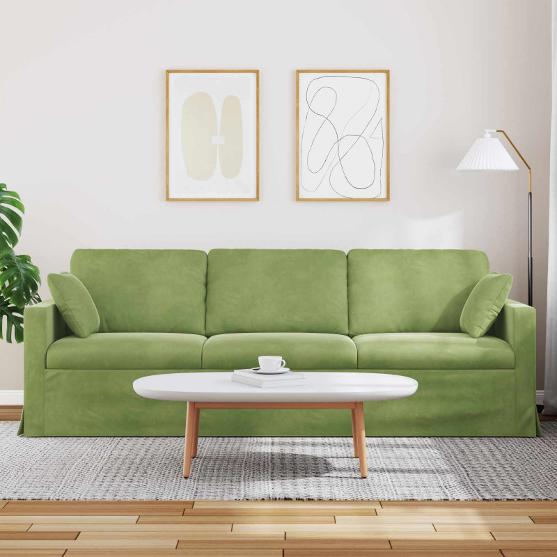 Sofa Jasnozielony 228 x 78 x 80 cm Aksamit