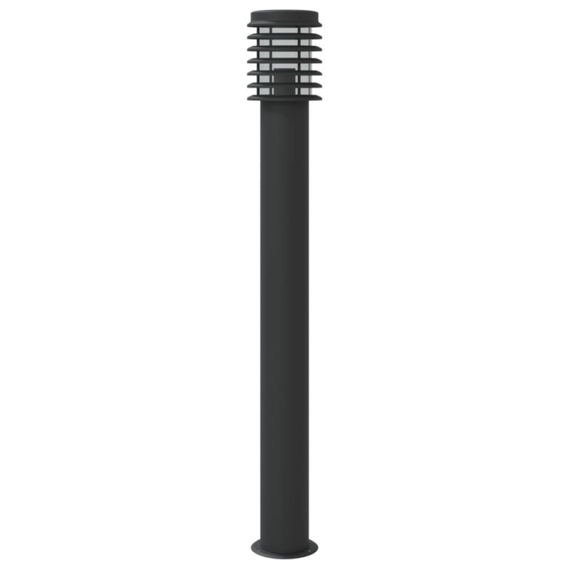 Lampa ogrodowa na słupku, czarna, 110 cm, stal nierdzewna