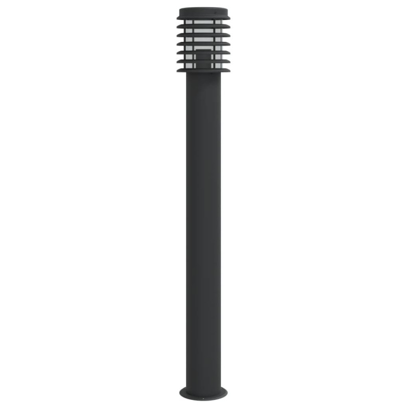 Lampa ogrodowa na słupku, czarna, 110 cm, stal nierdzewna