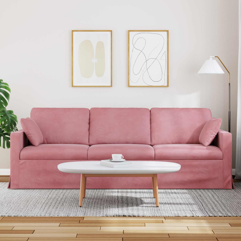 Sofa Różowy 228 x 78 x 80 cm Aksamit