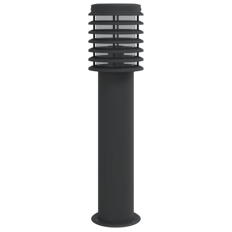 Lampa ogrodowa na słupku, czarna, 60 cm, stal nierdzewna