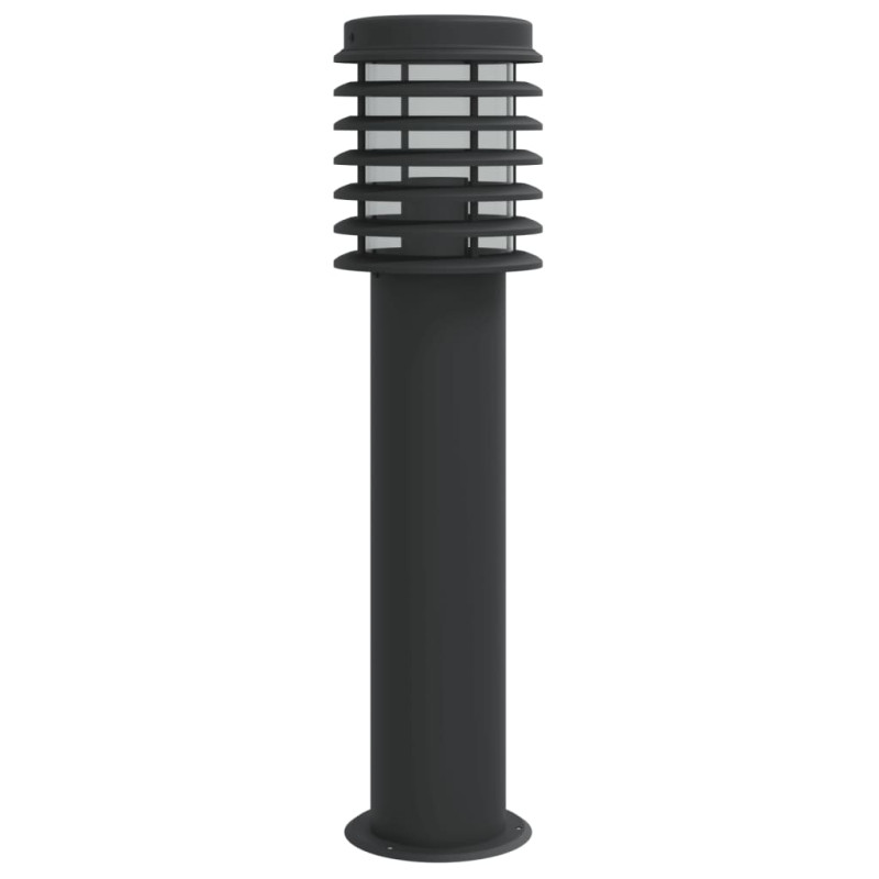 Lampa ogrodowa na słupku, czarna, 60 cm, stal nierdzewna