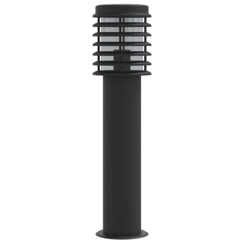 Lampa ogrodowa na słupku, czarna, 60 cm, stal nierdzewna