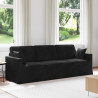 Sofa Czarny 228 x 78 x 80 cm Aksamit