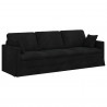 Sofa Czarny 228 x 78 x 80 cm Aksamit