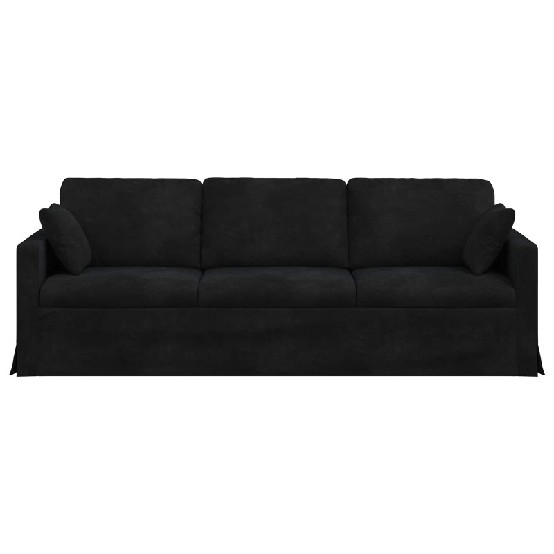 Sofa Czarny 228 x 78 x 80 cm Aksamit