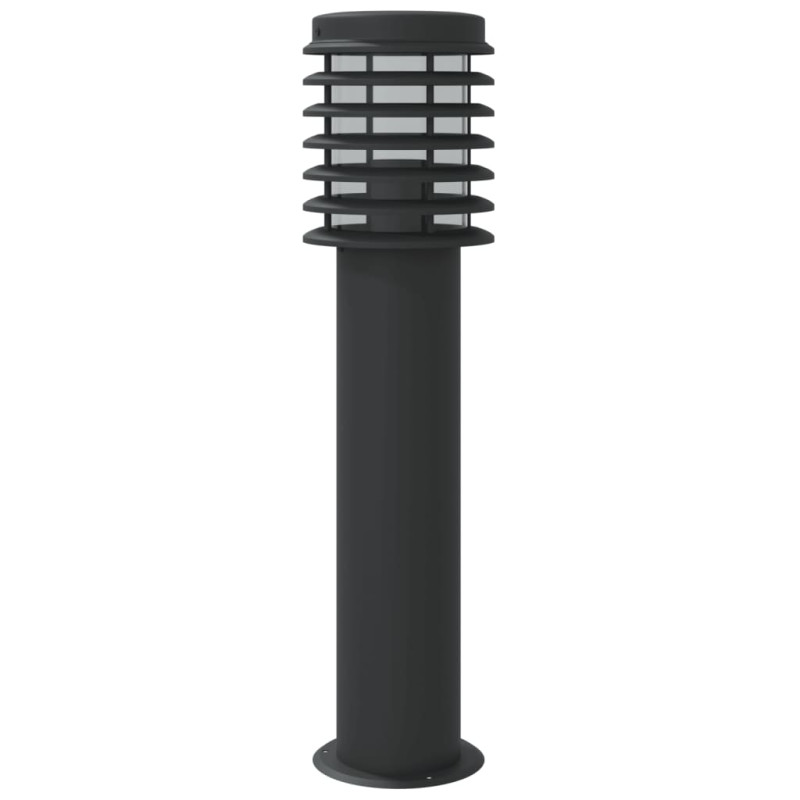 Lampa ogrodowa na słupku, czarna, 60 cm, stal nierdzewna