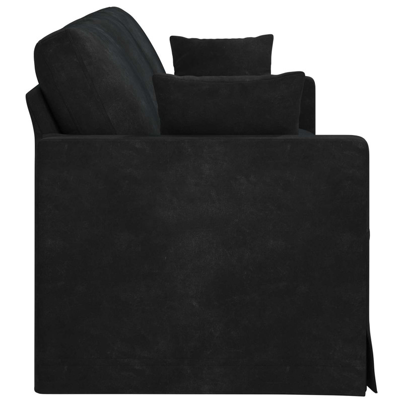 Sofa Czarny 228 x 78 x 80 cm Aksamit