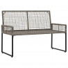 Ławka ogrodowa Szary 118 x 55 x 82 cm Rattan PE i tkanina