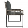 Ławka ogrodowa Szary 118 x 55 x 82 cm Rattan PE i tkanina
